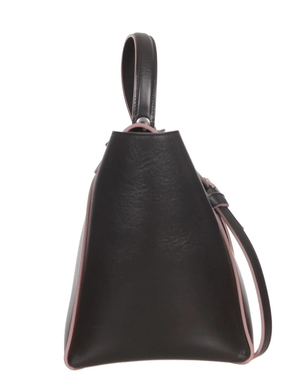 ♥️Celine Mini Black Leather Top-Handle Satchel with Pink Trim♥️